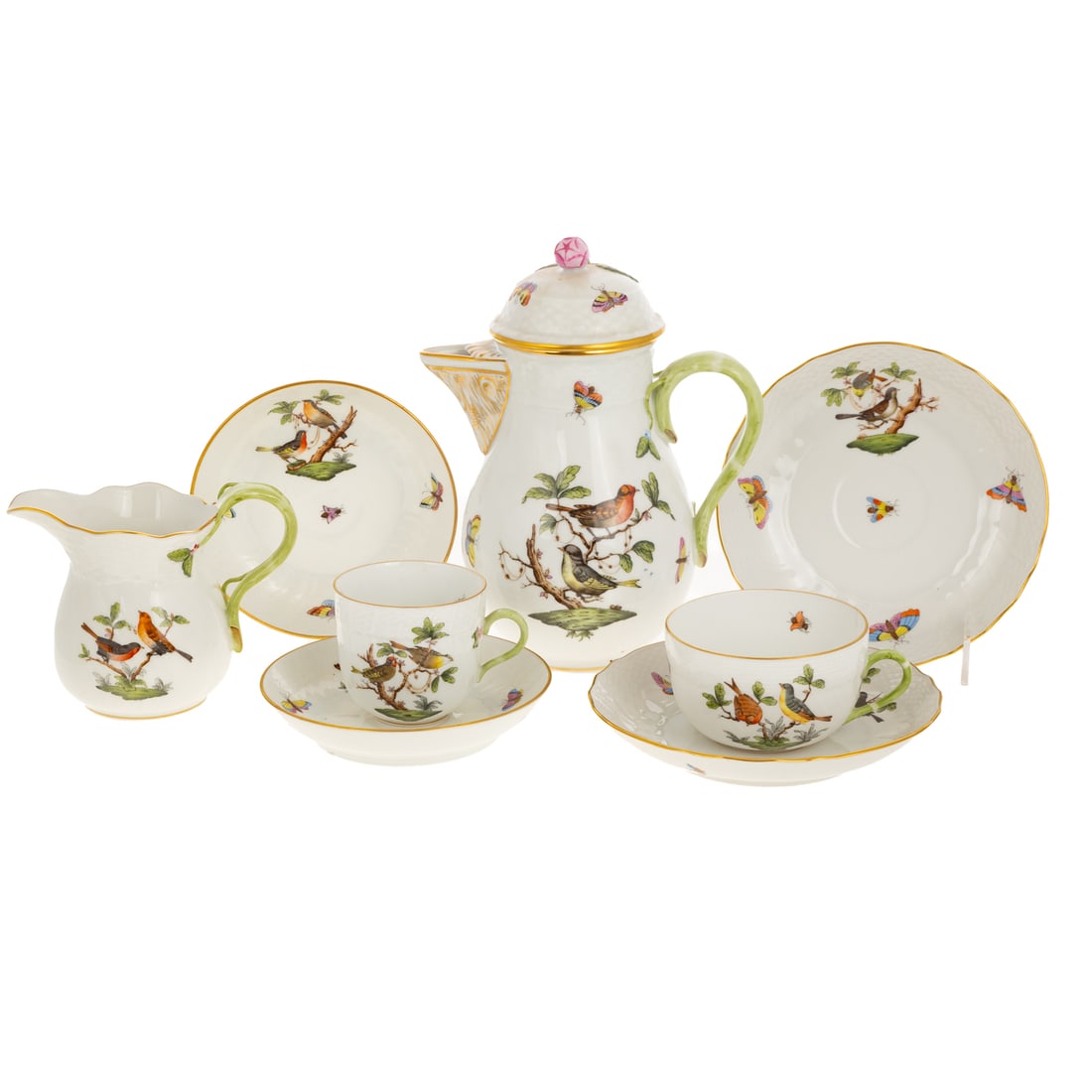 A Herend "Rothschild Bird" Partial Coffee Service (1 of 6)