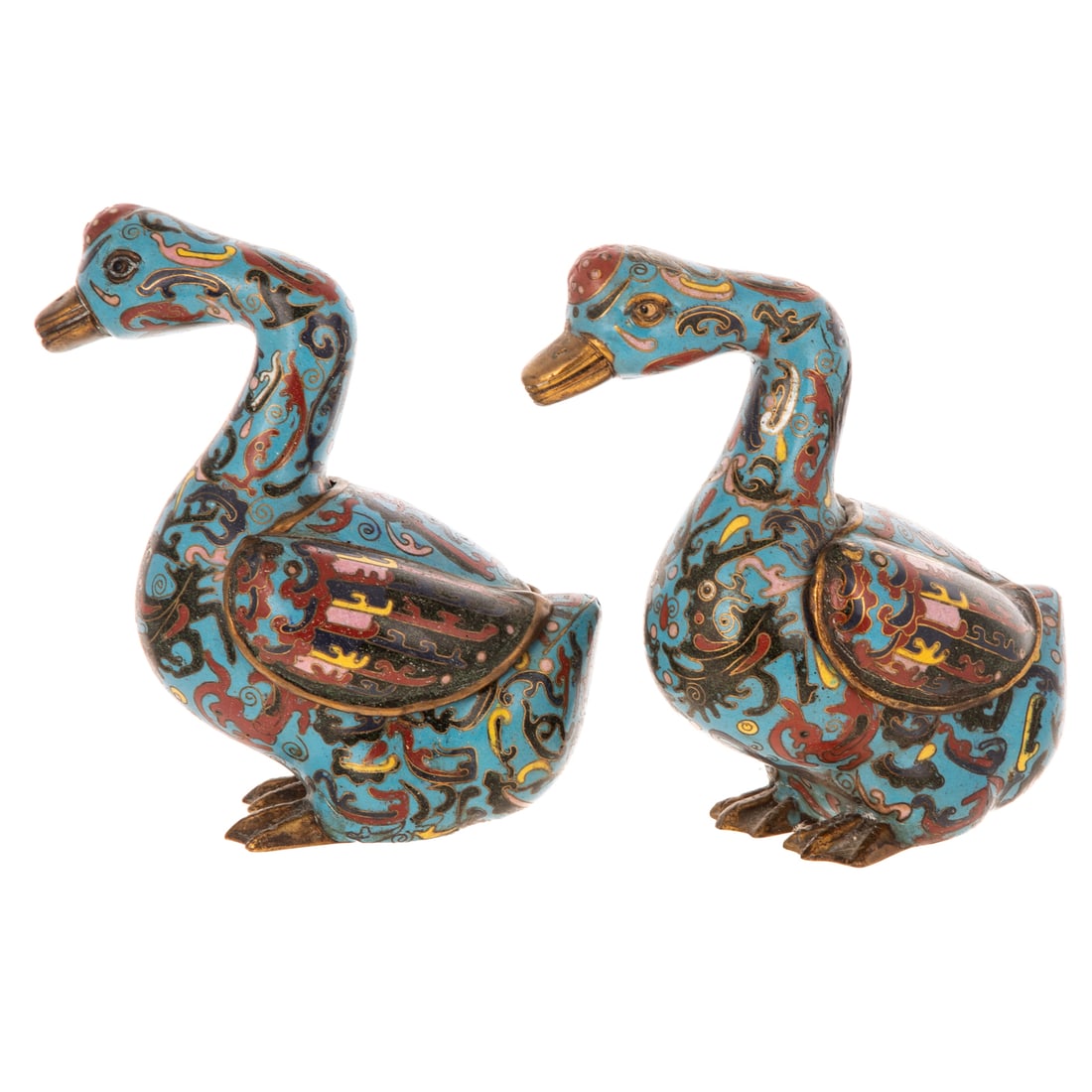 A Pair of Chinese Cloisonne Enamel Duck Censers (1 of 5)