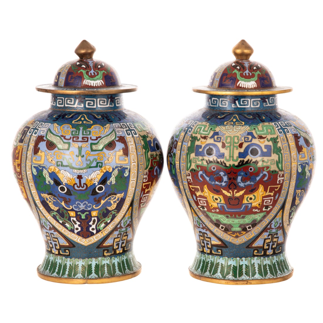 A Pair of Chinese Cloisonne Lidded Jars (1 of 3)