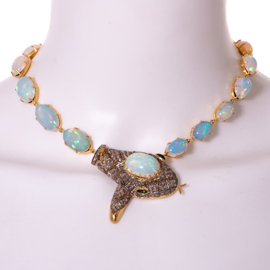 An Opal & Diamond Snake Necklace (1 of 5)