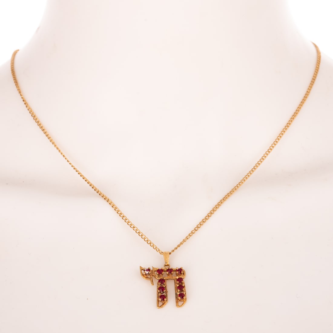 A Ruby Chai Pendant in 14K - 3