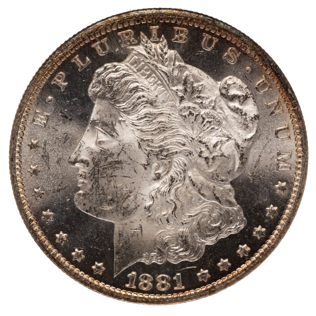 1881-CC Morgan MS61: Semi Proof-Like fields with some bag marks on the fields and face but nice natural luster Provenance: Lifetime numismatic property of a long time Baltimore collector