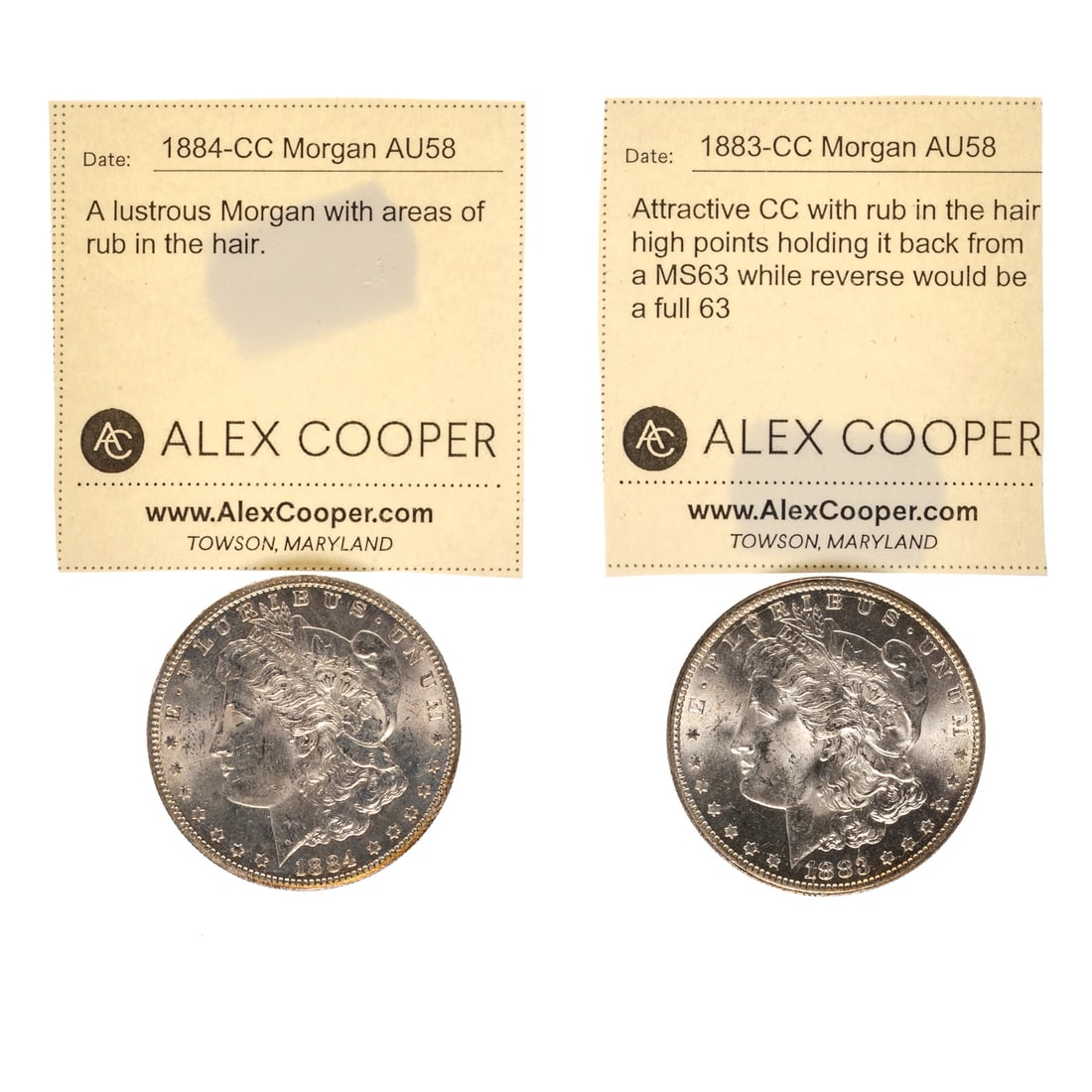 1883-CC & 1884-CC AU58 (1 of 5)