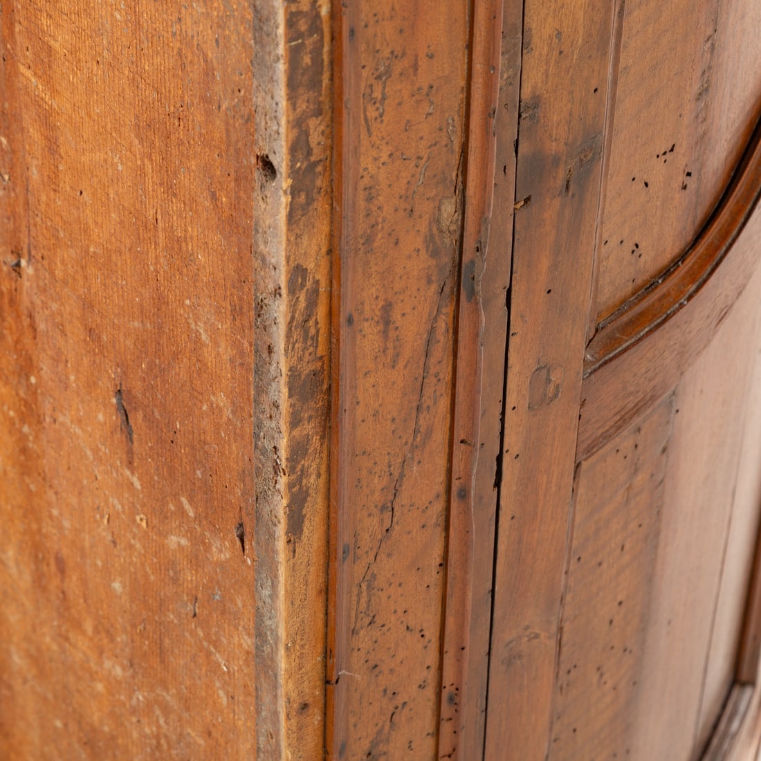 Rustic French Walnut Low Corner Cabinet - 4
