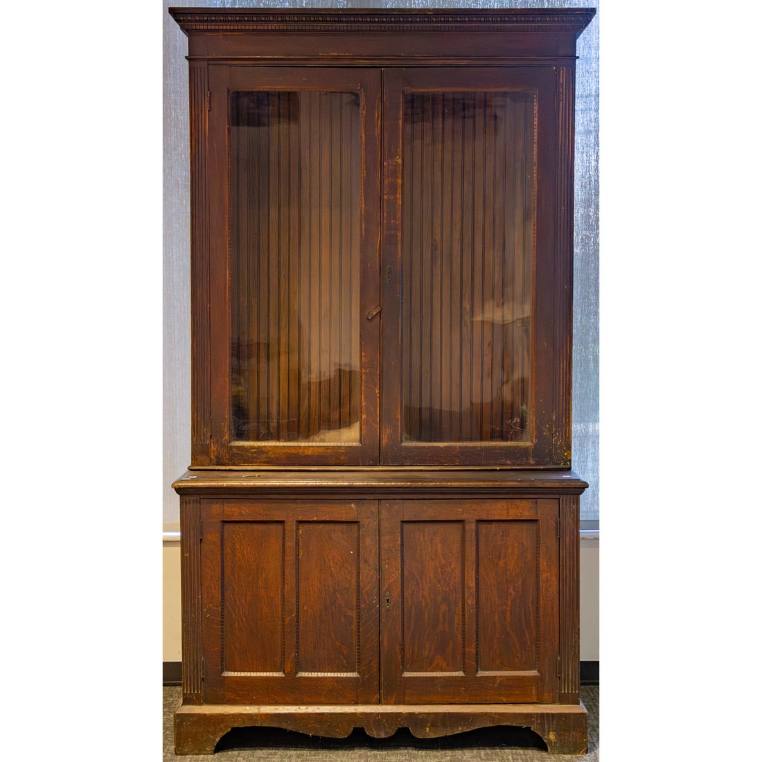 Victorian Stained Walnut Two Door Cupboard (1 of 8)
