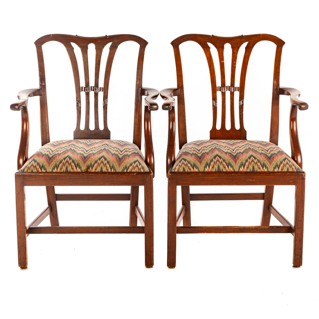 A Pair of George III Style Mahogany Armchairs (1 of 6)
