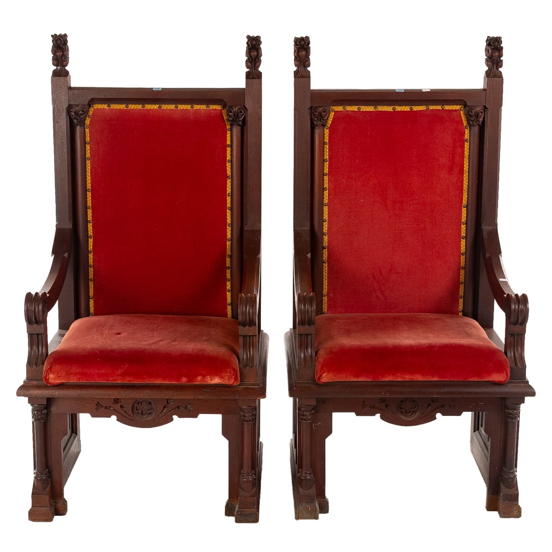 A Pair of Gothic Revival Ecclesiastical Armchairs (1 of 4)