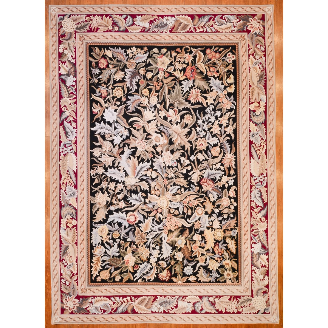 Floral Needlepoint Carpet, China, 9.9 x 13.9 (1 of 8)