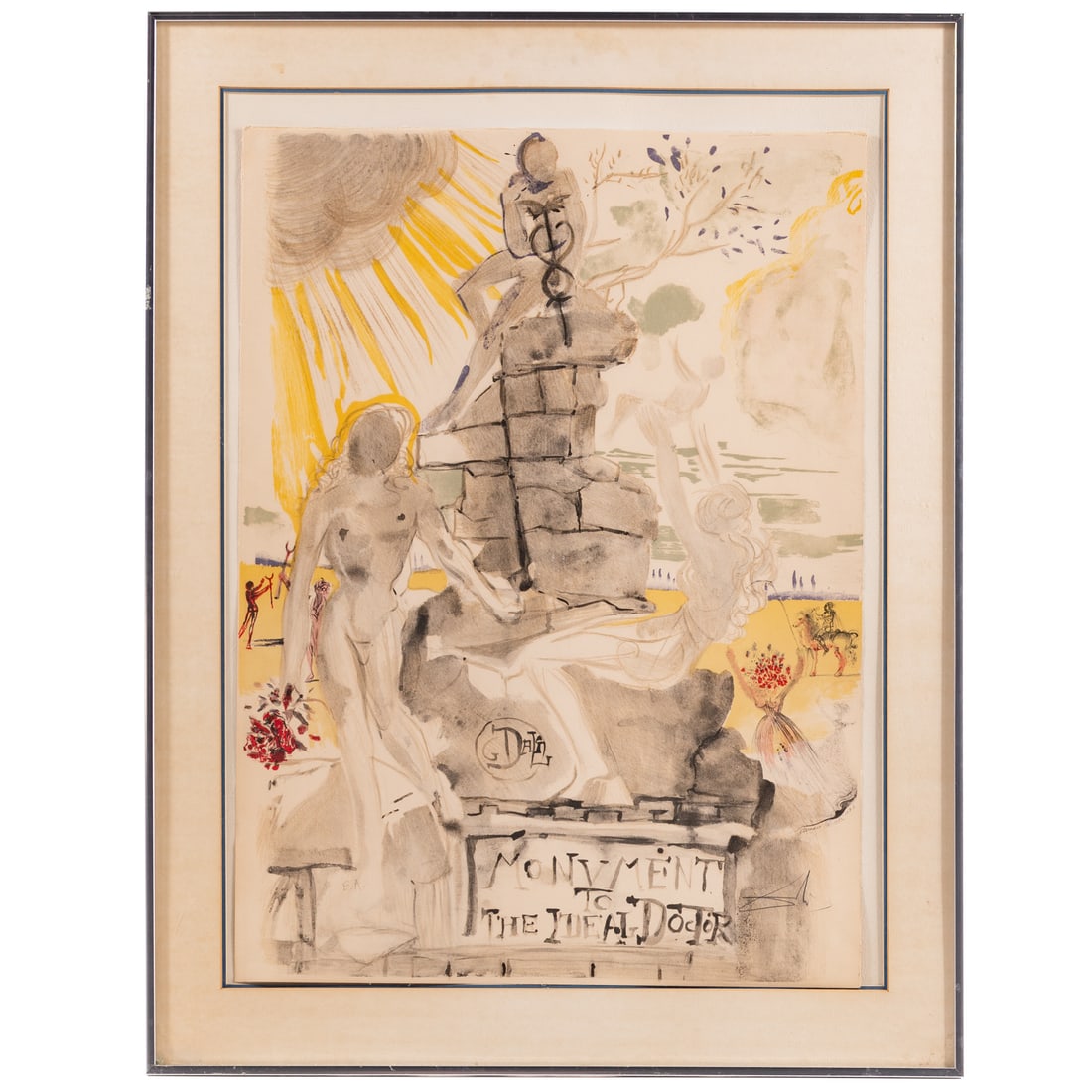 Salvador Dali. "Monument to the Ideal Doctor," lithograph (1 of 4)