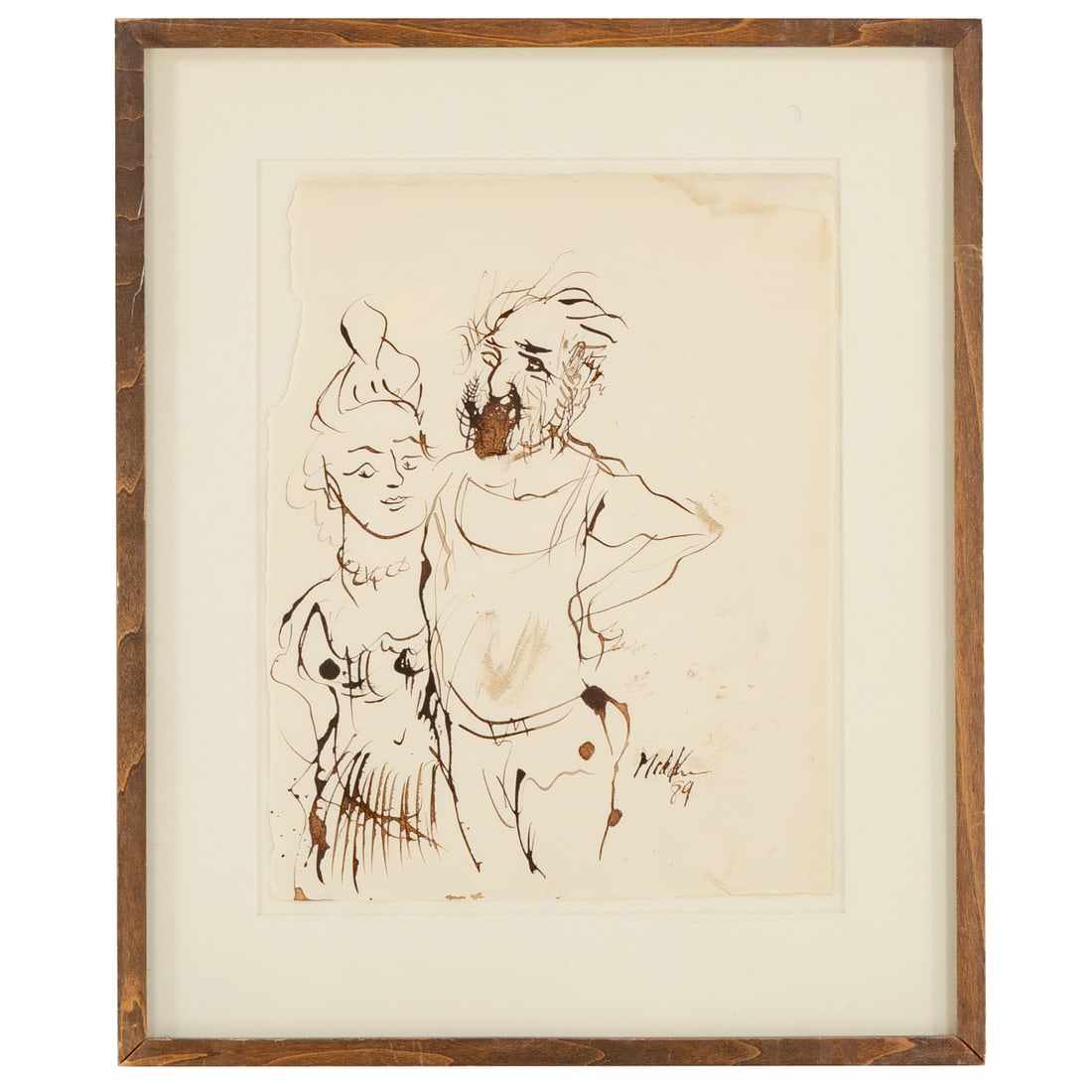 Raoul Middleman. Ruth and Raoul, pen & ink (1 of 4)