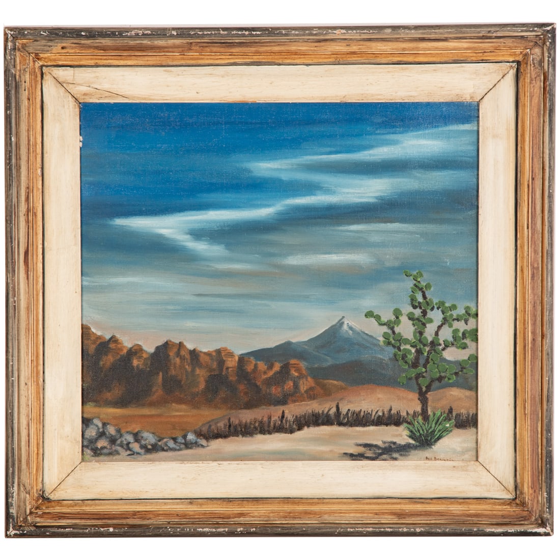 Paul Alfred Benjamin. Mexican Landscape, oil: (American, 1902-1982) Oil on canvas, signed "Paul Benjamin" lr, sight size: 17 1/2 x 19 1/2 in., framed size: 25 x 27 in. Provenance: From the collection of the family of the artist, Ellicott City, MD