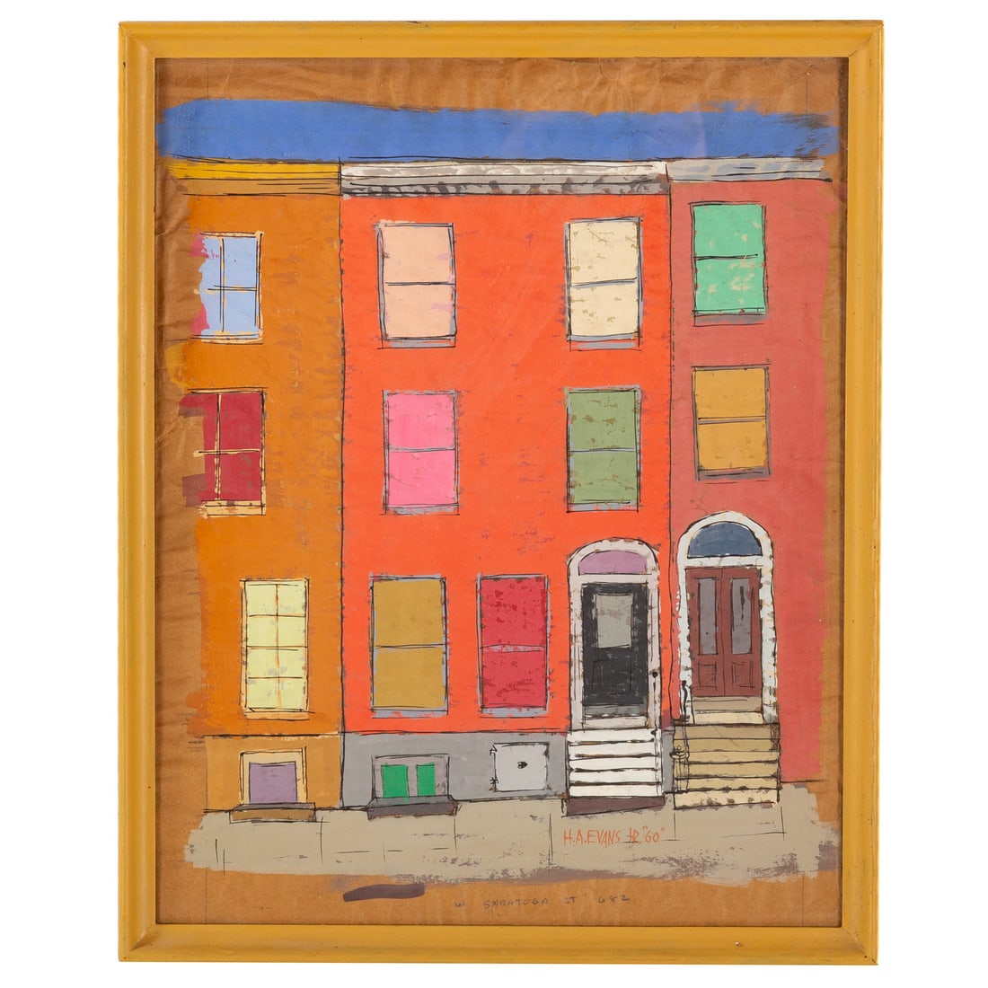Harry A. Evans. "W. Saratoga St., 682," gouache (1 of 5)