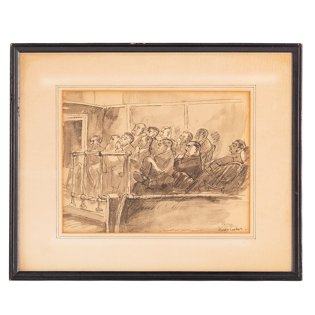 Aaron Sopher. Market Scene, ink & watercolor (1 of 4)