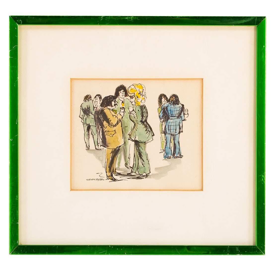 Aaron Sopher. The Party, ink & watercolor (1 of 4)