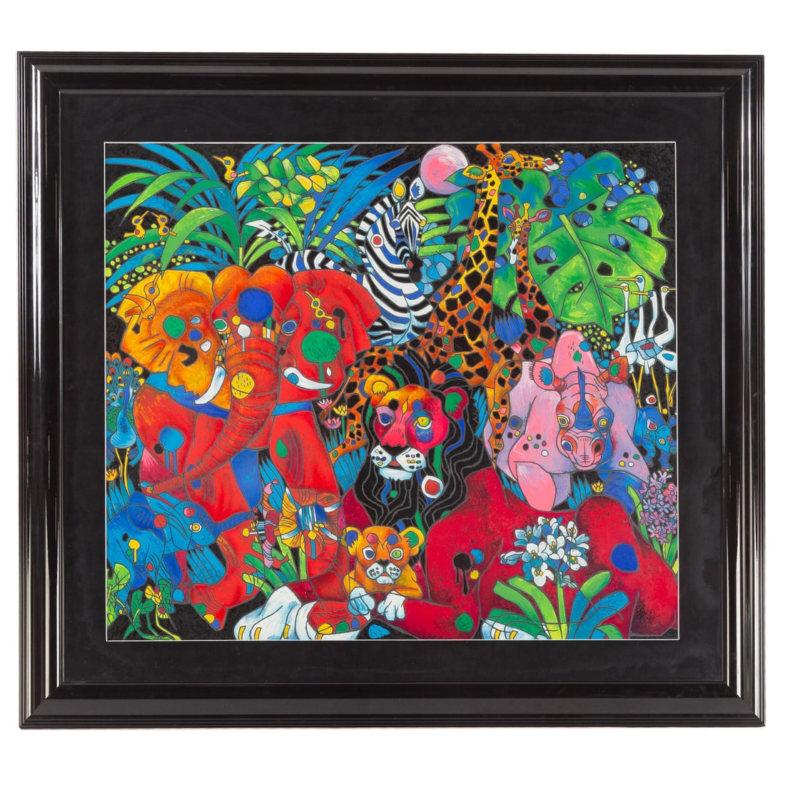 Jiang Tiefeng. "My World," serigraph: (Chinese, b. 1948) Serigraph on paper, 1994, ed. 282/300, signed lr, COA affixed verso, sight size: 33 1/4 x 38 1/2 in., framed size: 47 x 51 1/2 in. Provenance: From a private collection, Bel Air, MD