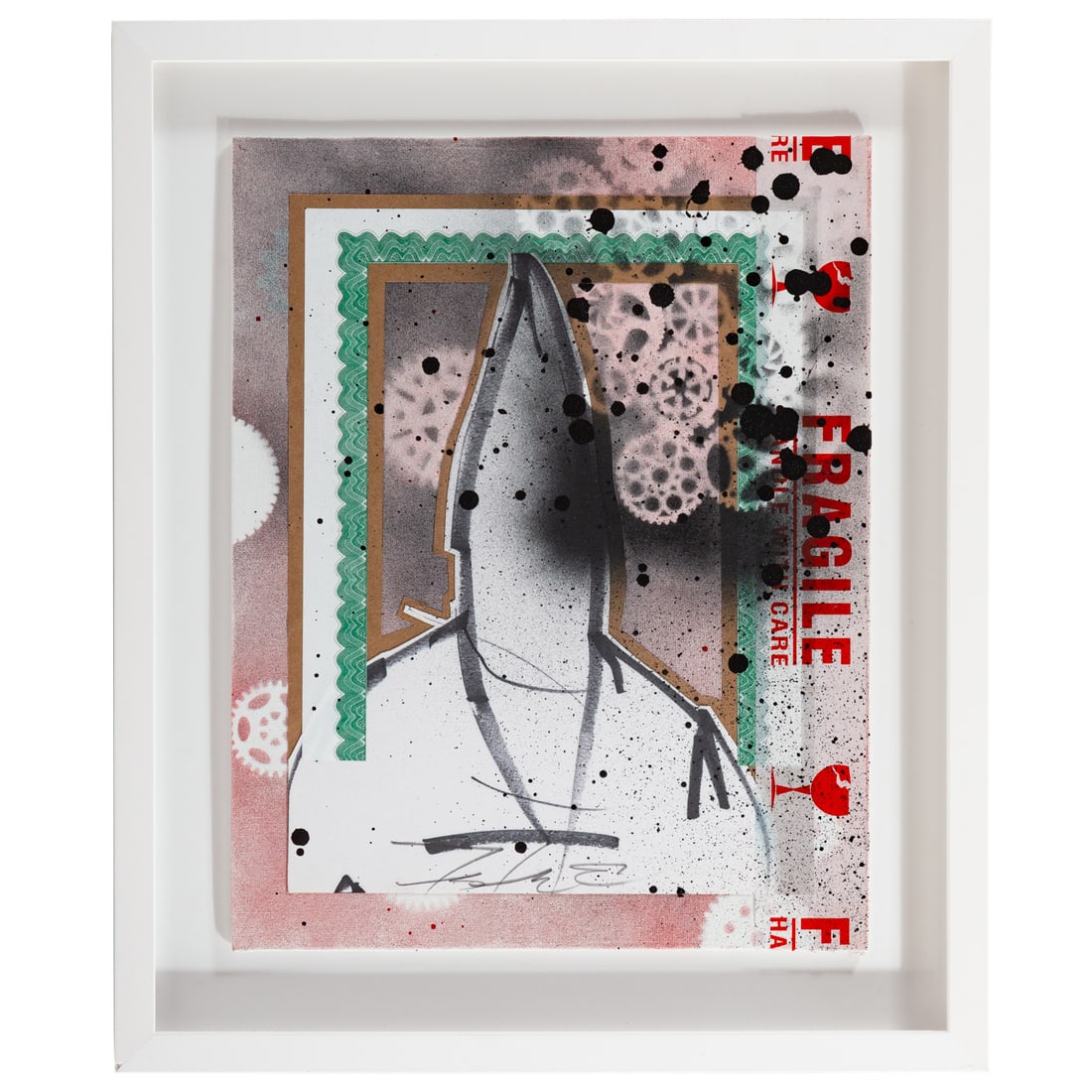 FUTURA. "Slightly Fragile," mixed media: FUTURA 2000/Leonard McGurr (American, b. 1955) Paper, marker, tape, aerosol and pencil on canvas artboard, 2025, pencil signed lc, additional information on gallery label on verso, size of artboard: