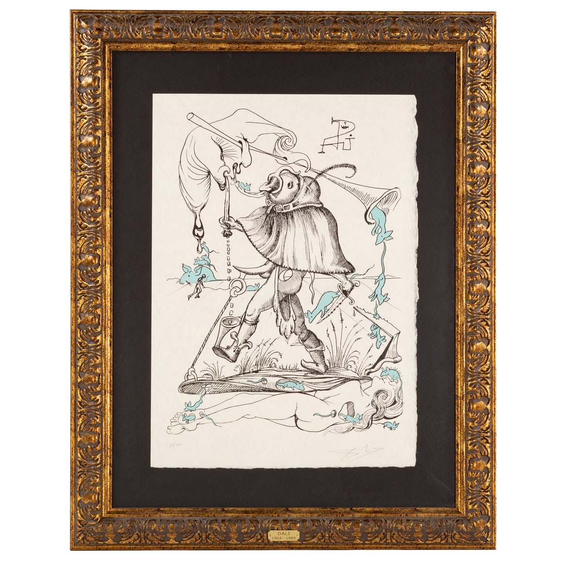 Salvador Dali. "Pantagruel VIII," lithograph: (Spanish, 1904-1989) Lithograph on Japon paper, 1973, ed. 61/250, signed lr, sight size: 30 x 21 in., framed size: 43 1/4 x 34 1/4 in. Provenance: From the Estate of Sean Conway, Annapolis, MD and