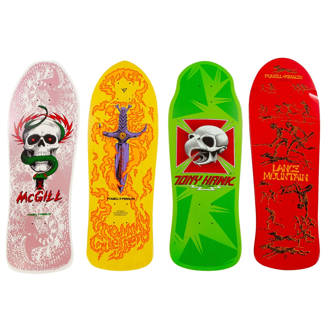 Four Powell Peralta Bones Brigade Skateboard Decks (1 of 9)