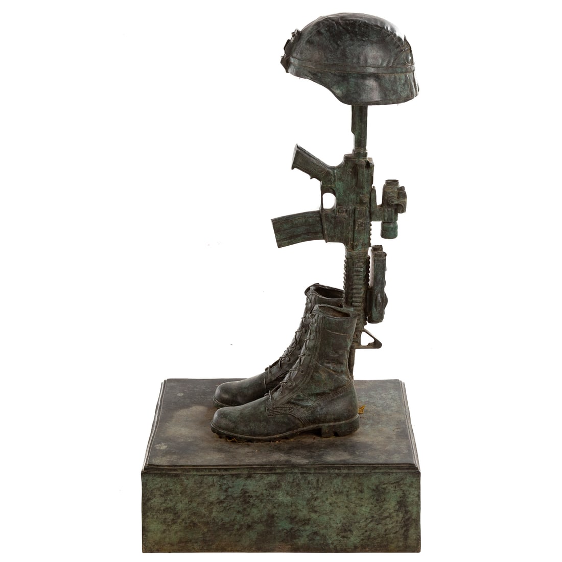 Richard Rist. "Special Forces Fallen Soldier," bronze: Richard C Rist (Baltimore, 1961-2025) A bronze "Special Forces Fallen Soldier" sculpture, a tribute to the soldiers who have served in the Special Forces, signed and dated 2004 on the back of the