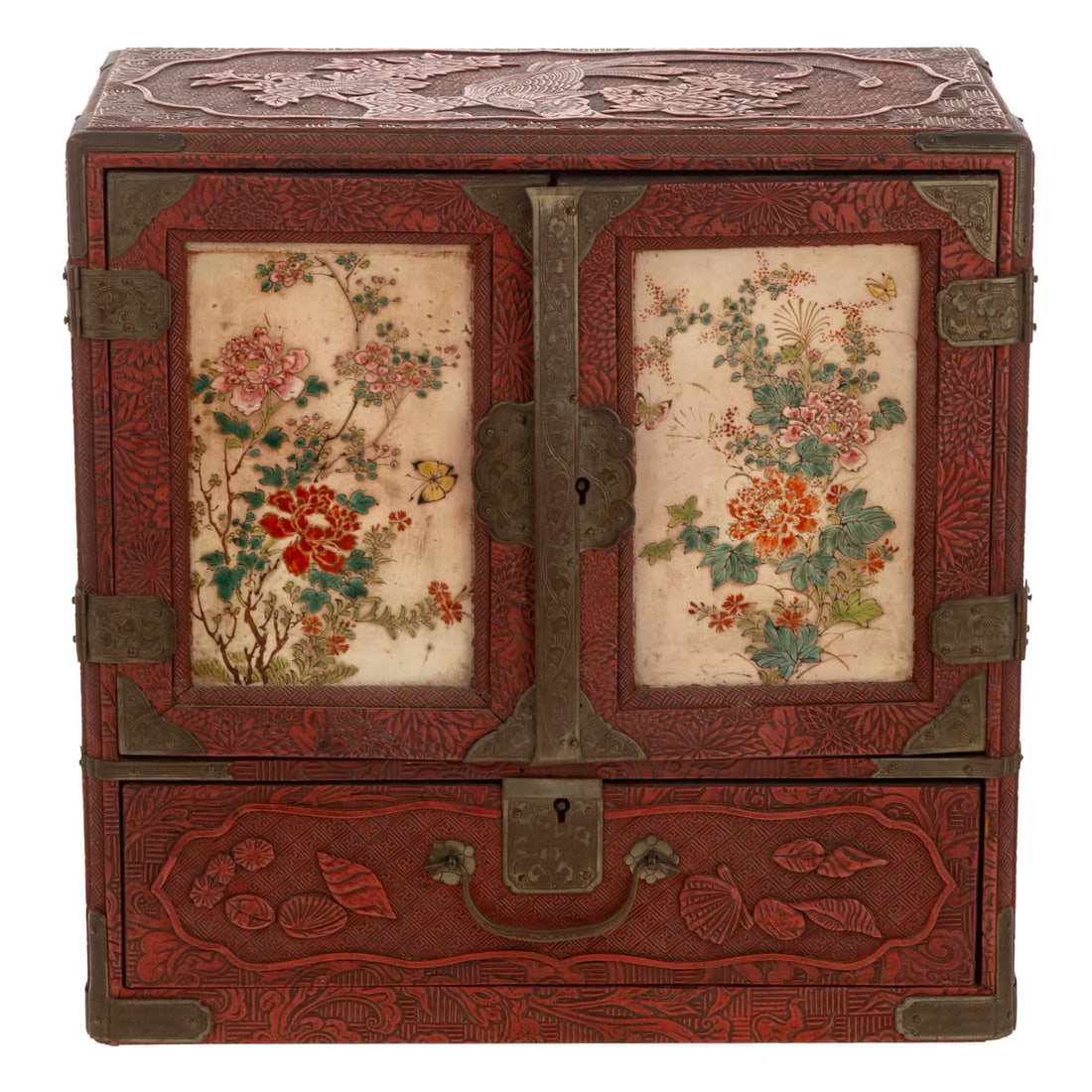 A Cinnabar Lacquer Jewelry Cabinet (1 of 4)