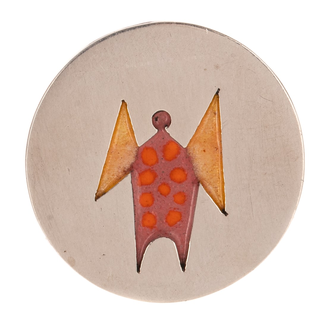 A Betty Cooke Whimsical Enamel Bat Pin in Sterling Silver (1 of 3)