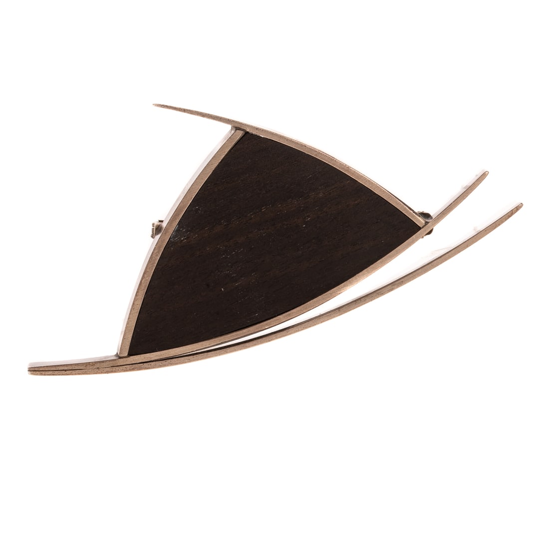 A Betty Cooke Triangular Ebony Brooch in Sterling Silver (1 of 3)