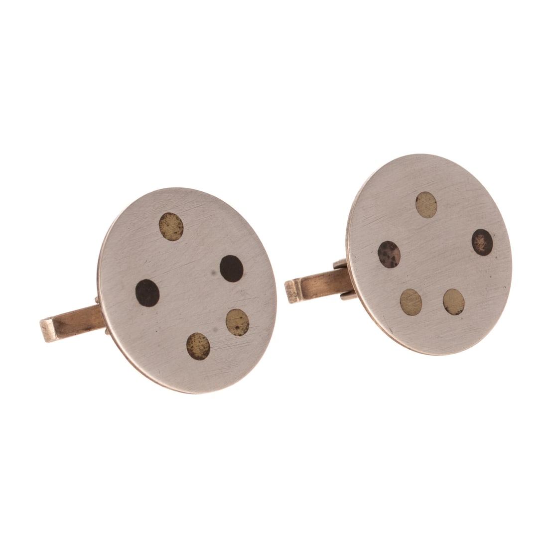 A Pair of Betty Cooke Polka Dot Cufflinks in Sterling Silver (1 of 3)