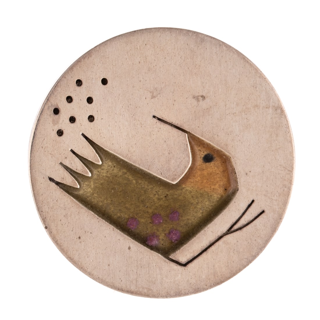 A Betty Cooke Enamel Bird Brooch in Sterling Silver (1 of 3)