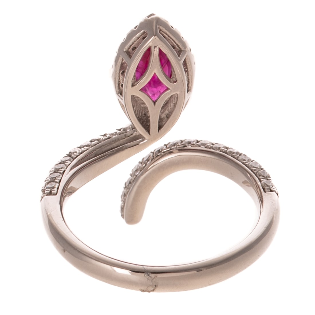 A GIA Burmese Ruby Snake Ring in Platinum - 5