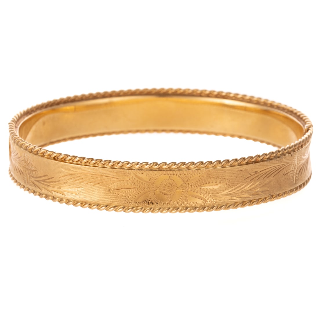 A Floral Engraved Bangle in 14K (1 of 3)