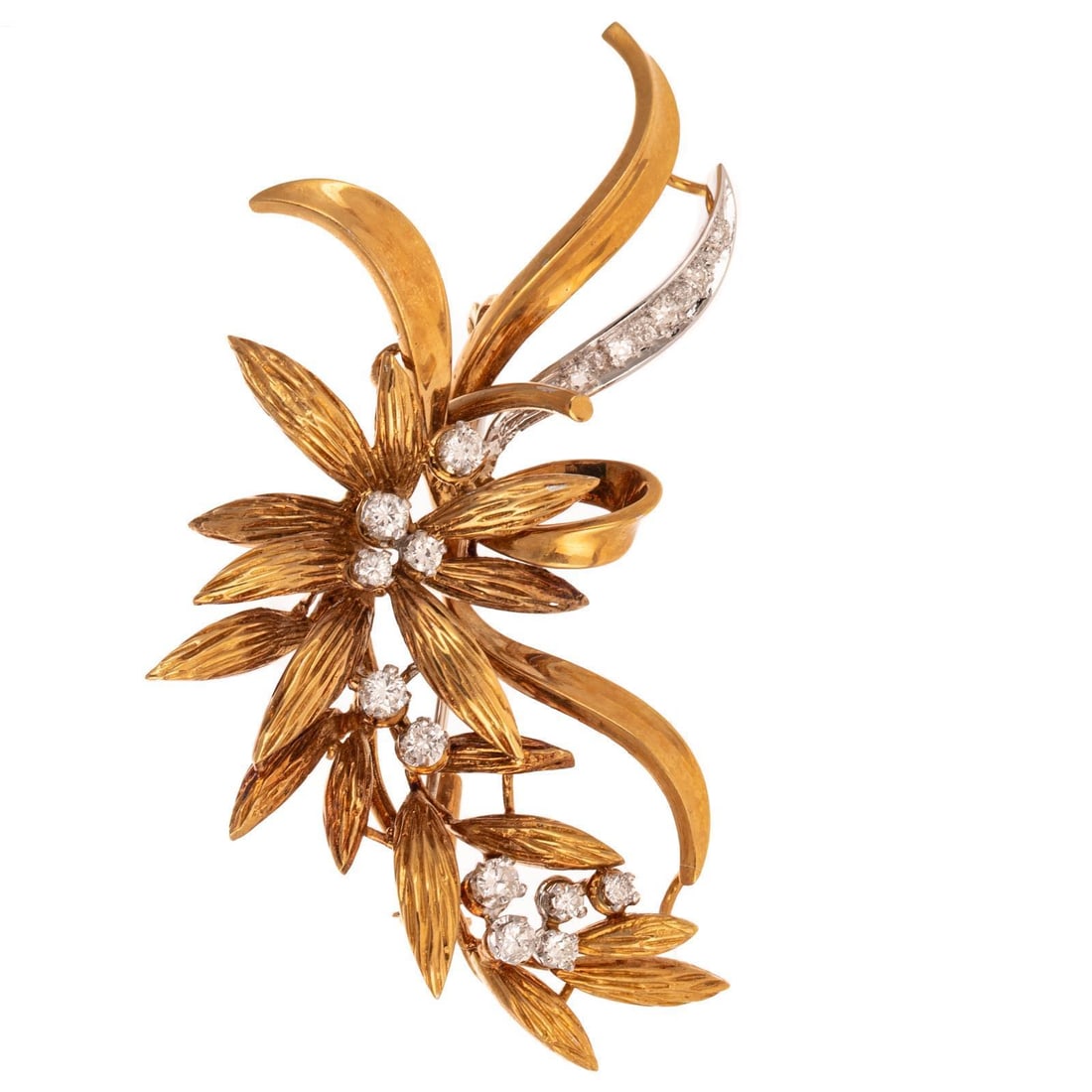 A Floral & Foliate Diamond Brooch by Crinnan in 18K (1 of 3)