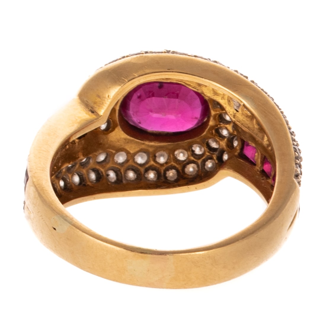 A Ruby & Diamond Swirl Ring in 18K - 4
