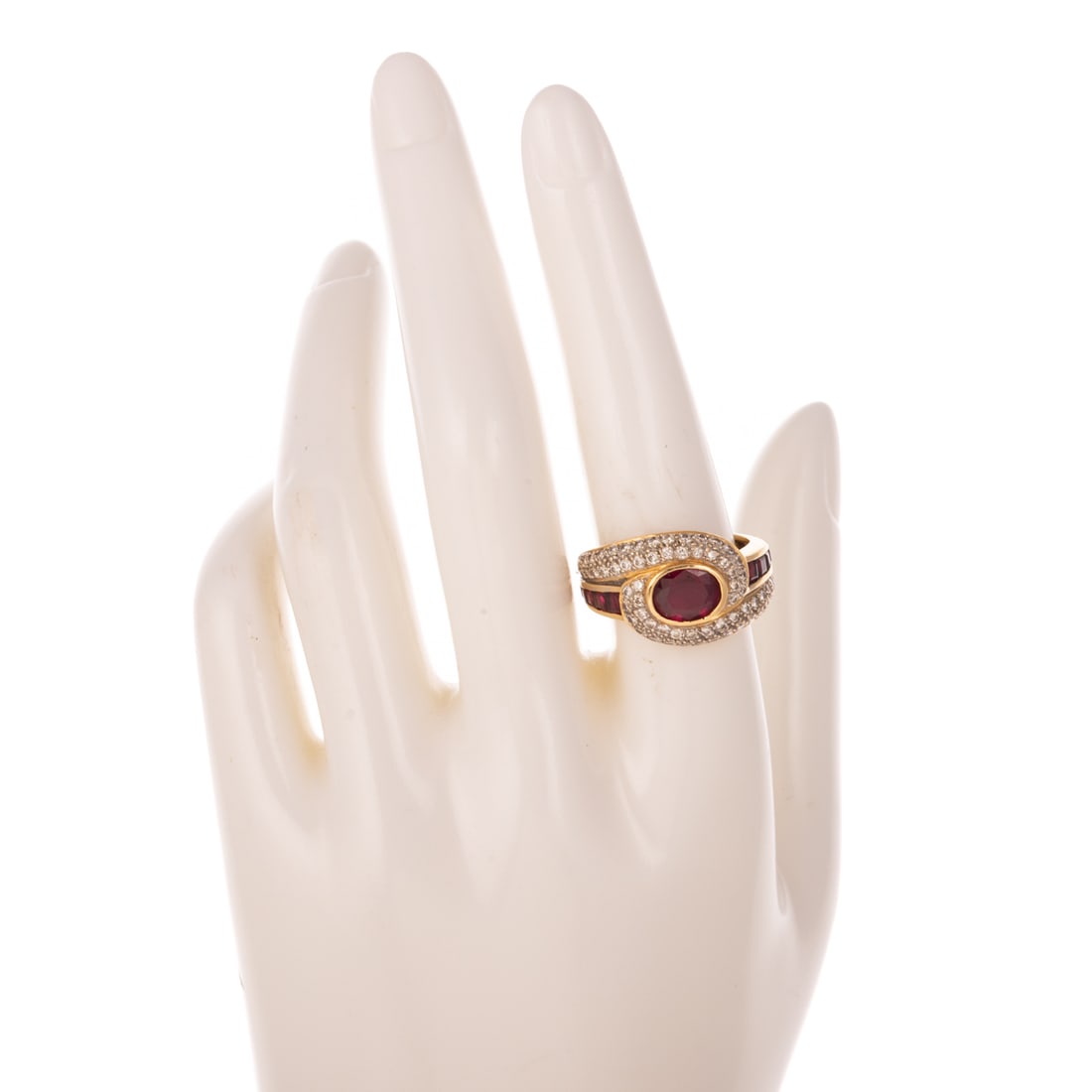 A Ruby & Diamond Swirl Ring in 18K - 5