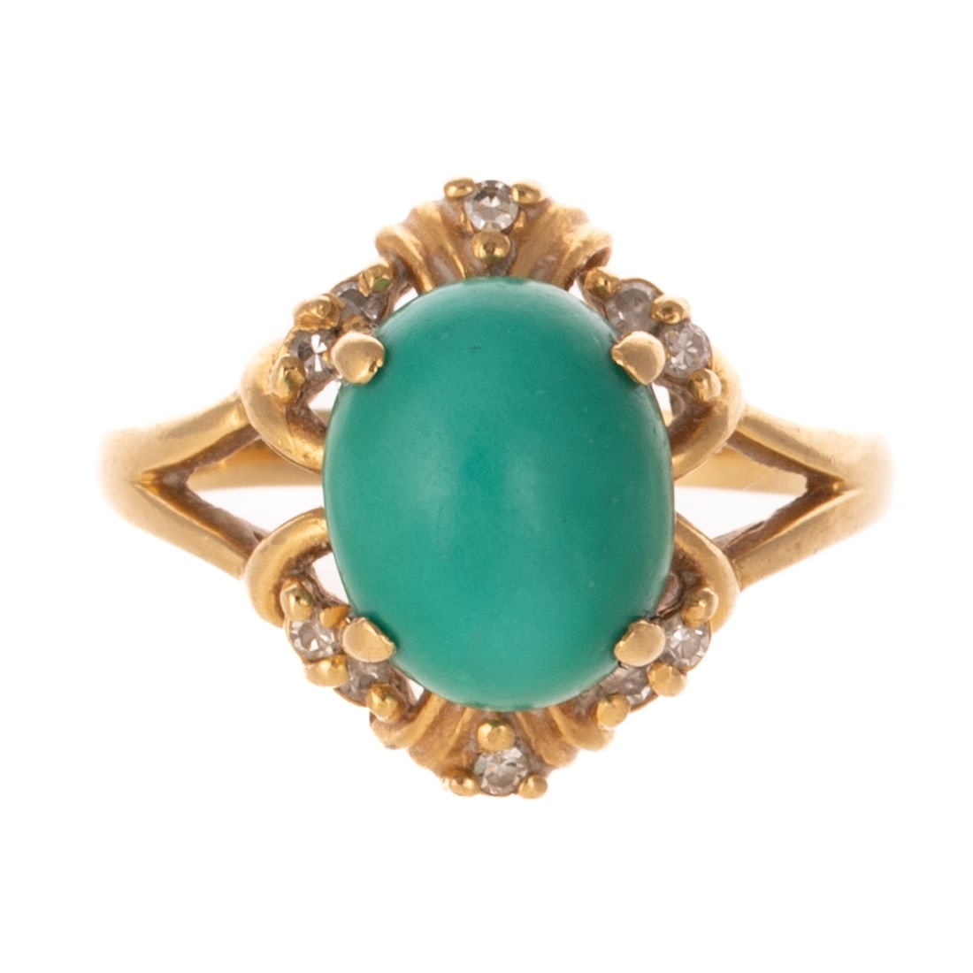 A Turquoise & Diamond Ring in 18K (1 of 5)