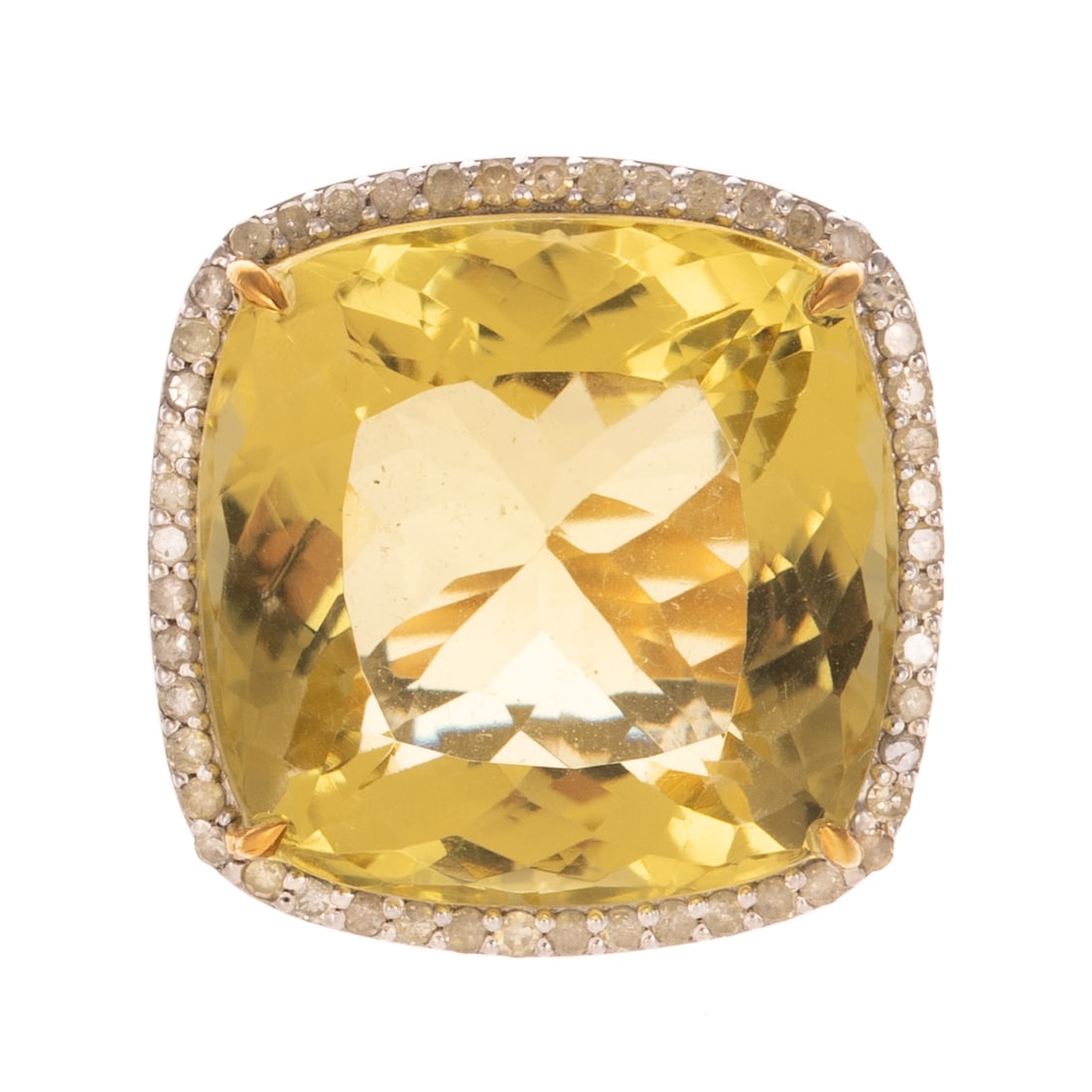 A 33.00 ct Lemon Quartz Ring in Sterling Silver & 14K (1 of 4)