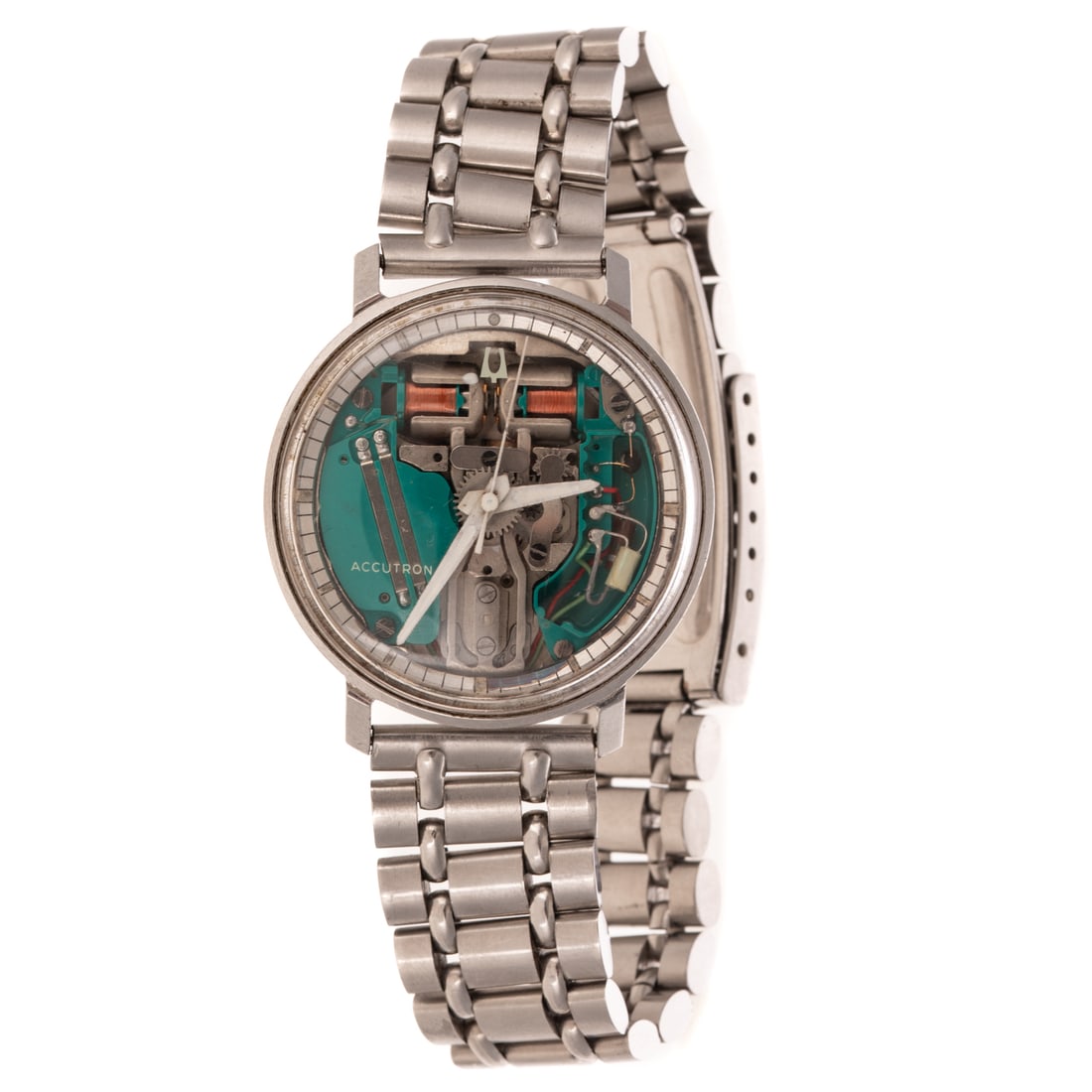 A Vintage Bulova Accutron Spaceview Wrist Watch in Sterling Silver (1 of 5)