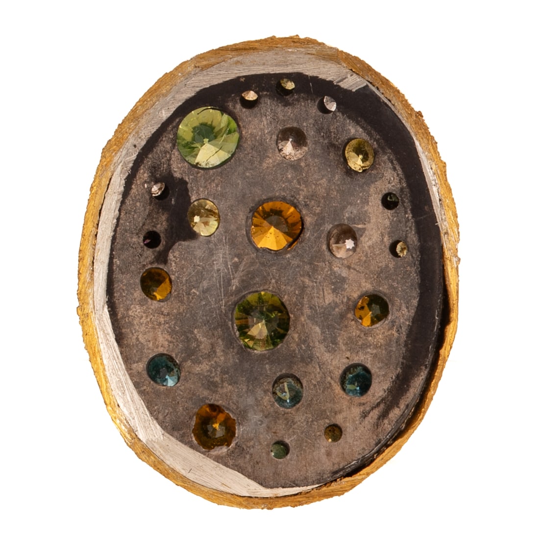 A Multi-Colored Diamond Ring Top in 18K - 2