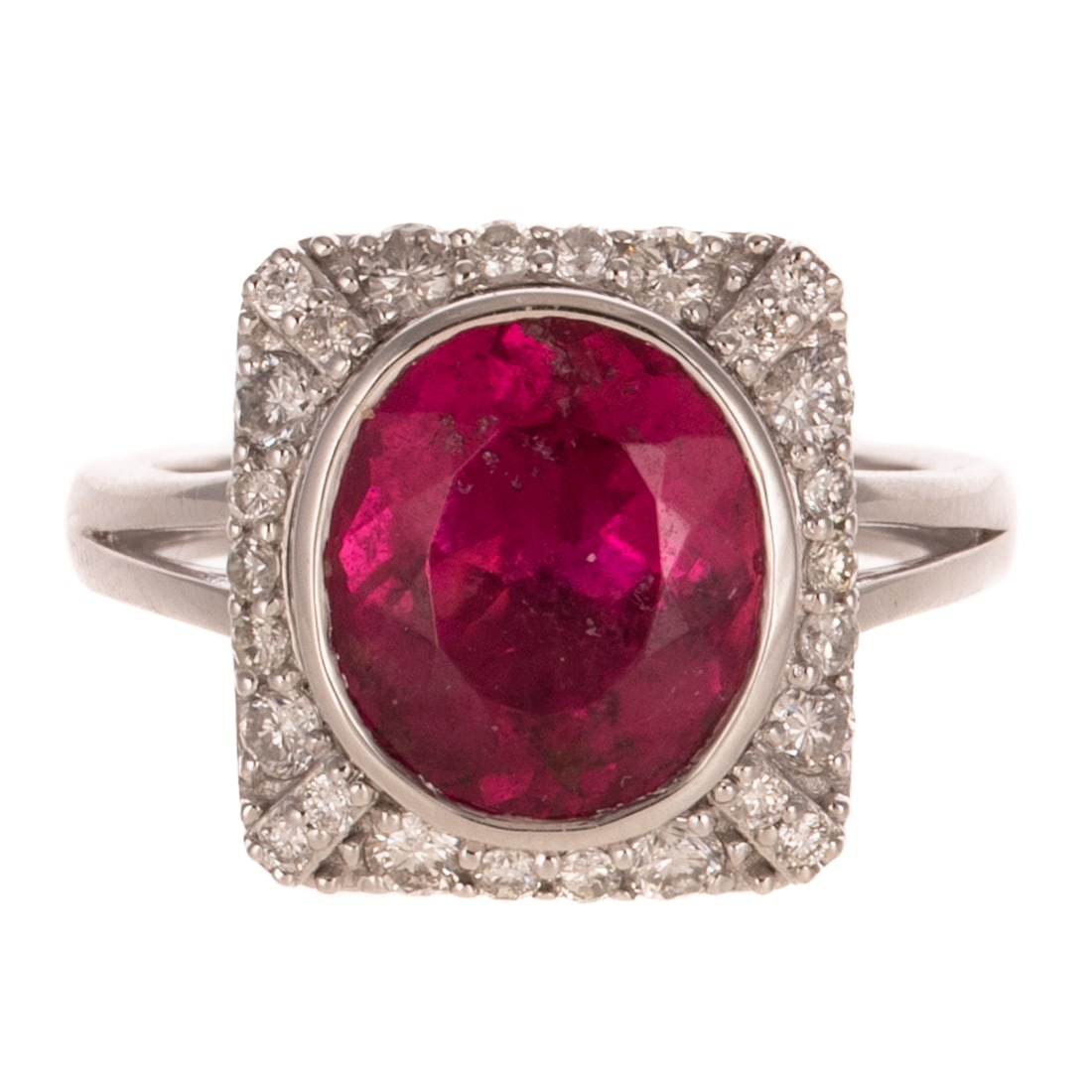 A GIA 3.84 ct Rubellite Tourmaline Ring in Platinum (1 of 7)