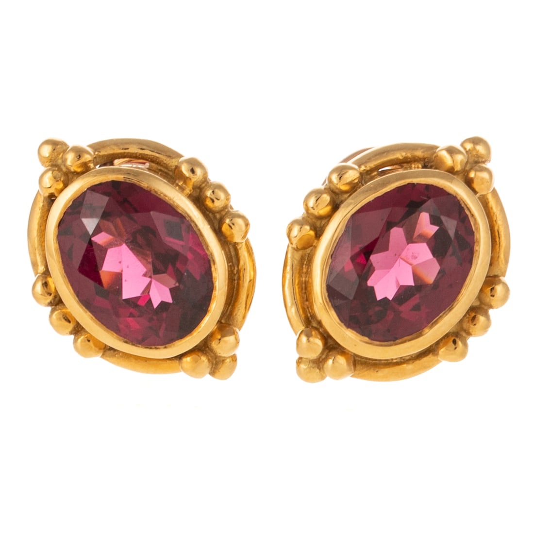 A Pair of Helen Woodhull Rhodolite Garnet Earrings in 14K (1 of 4)
