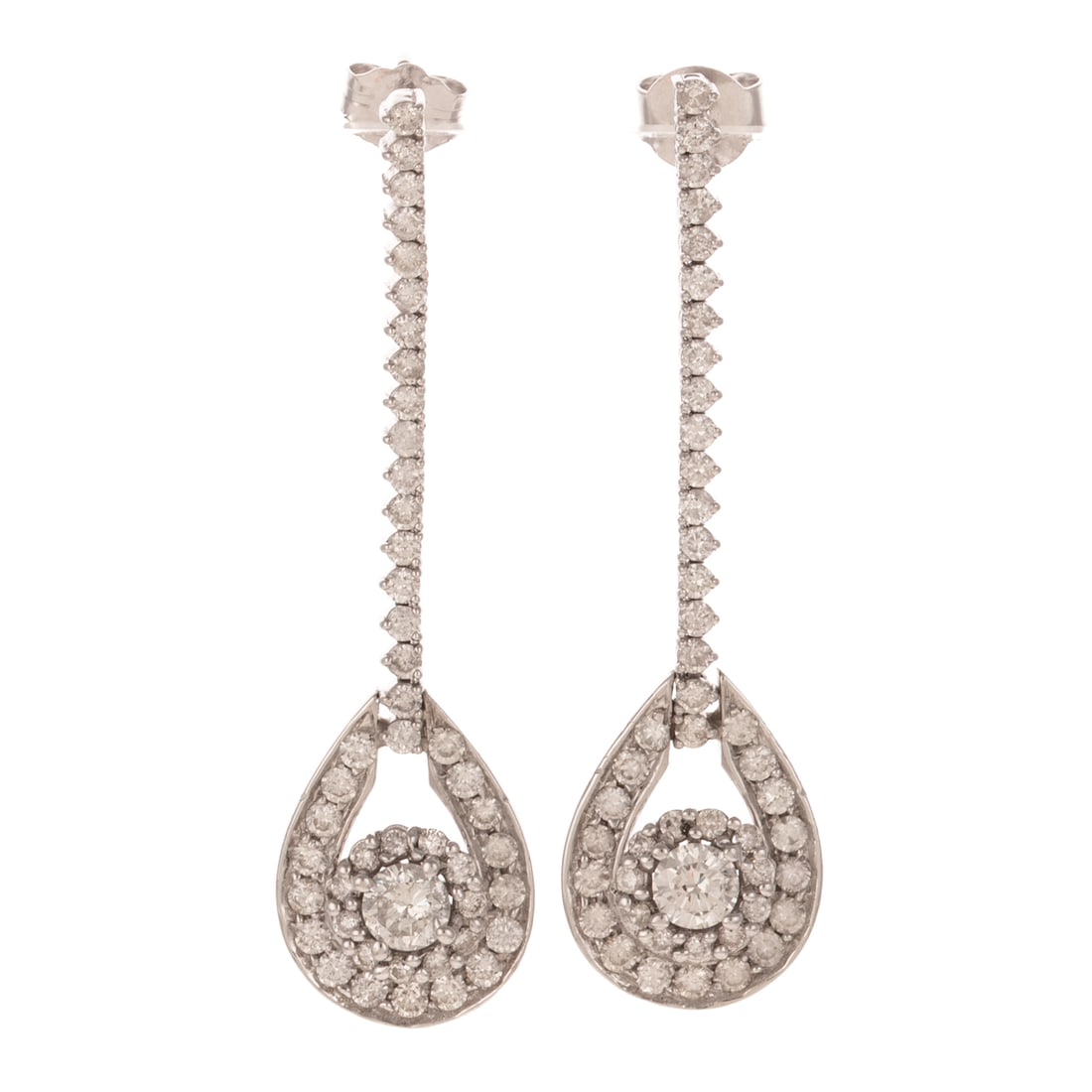A Pair of Diamond Drop Earrings in 14K (1 of 3)