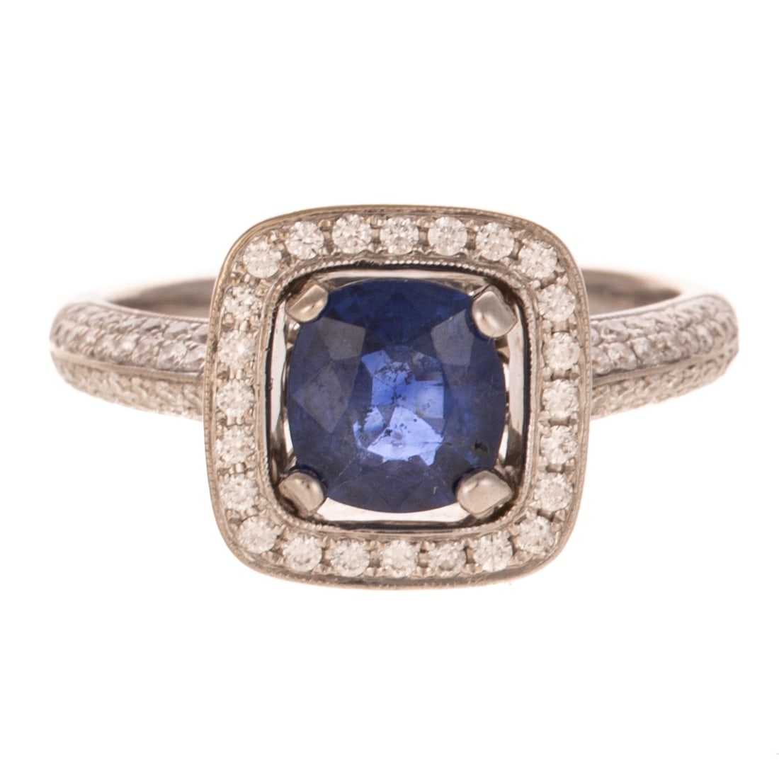 A GIA 2.08 ct Sapphire & Diamond Ring in 18K (1 of 7)