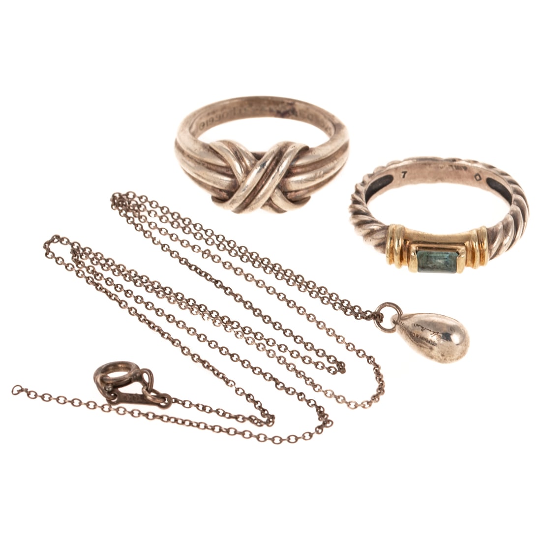 A David Yurman & Tiffany Ring & Pendant in 14K & Sterling Silver (1 of 6)