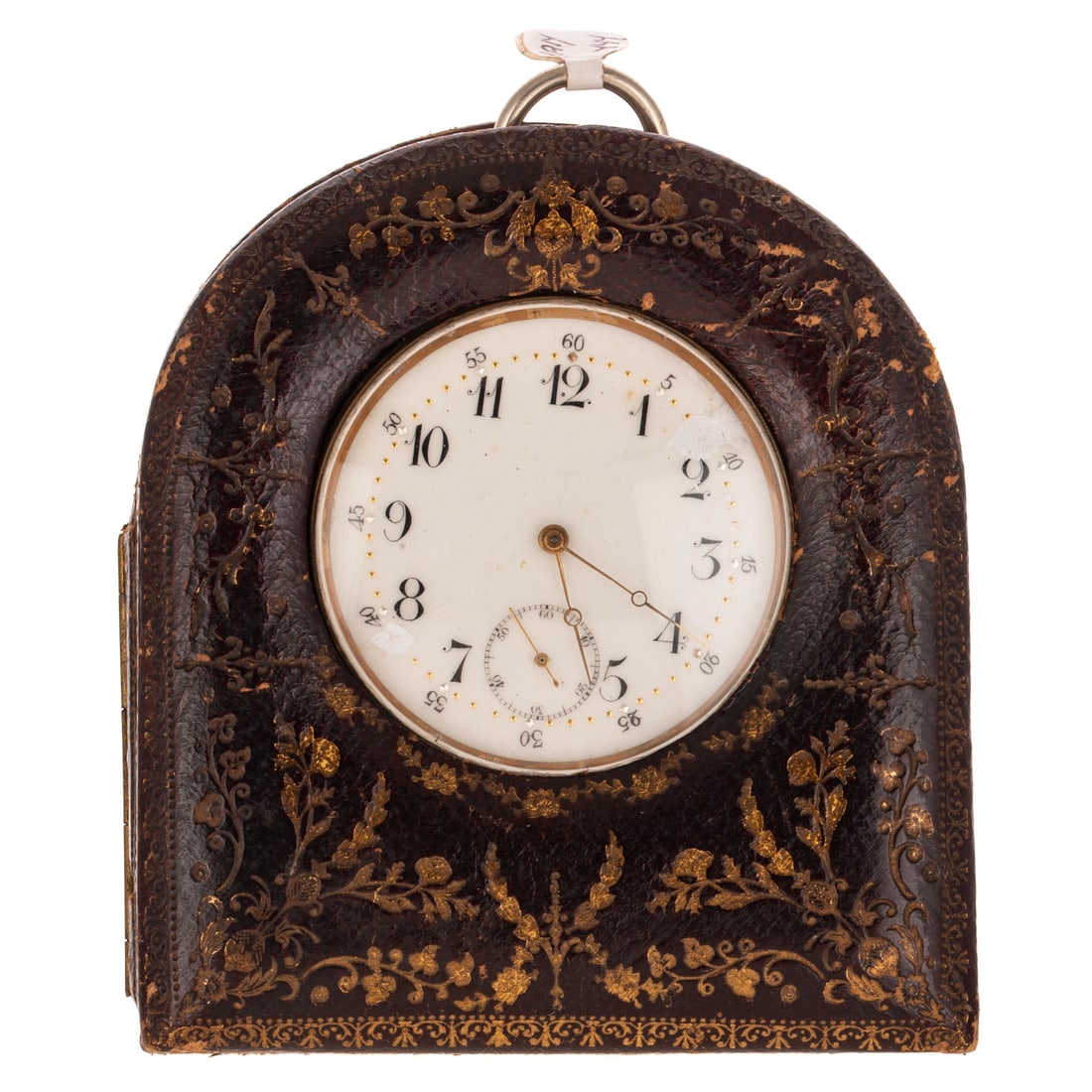 An Antique Travel Clock In Leather Case (1 of 6)