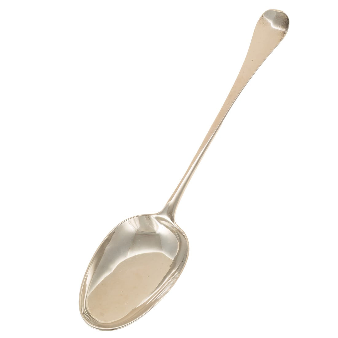 George II Silver Stuffing Spoon: Illegible maker's mark, London, 1745, 14 1/2 in. L, 8.1 ozt.