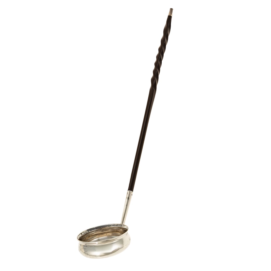Scottish George III Silver Toddy Ladle: LFN, Glasgow, 1820, with baleen handle, monogrammed, 15 1/2 in. L