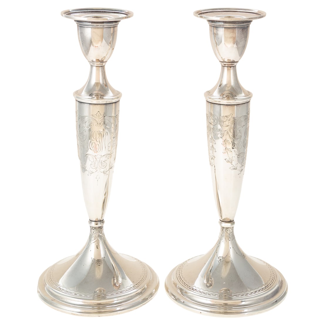 A Pair of S Kirk & Son Sterling Candlesticks (1 of 5)