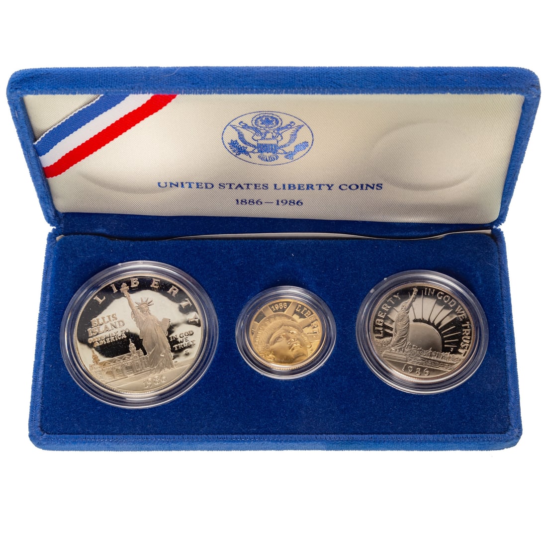 1986 Three-Coin Liberty Proof Set with $5 Gold (1 of 7)