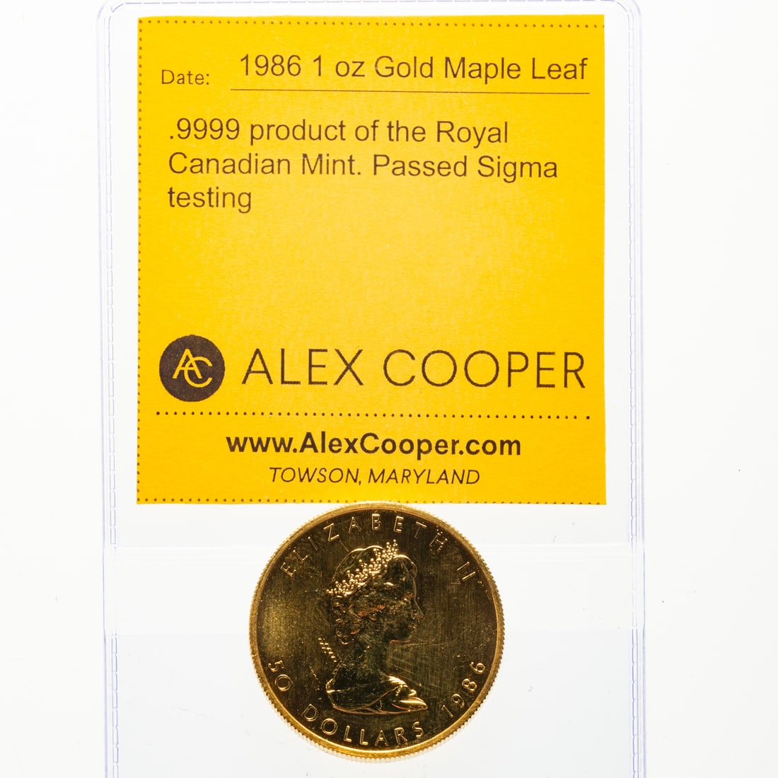 1986 1 oz Gold Maple Leaf - 3