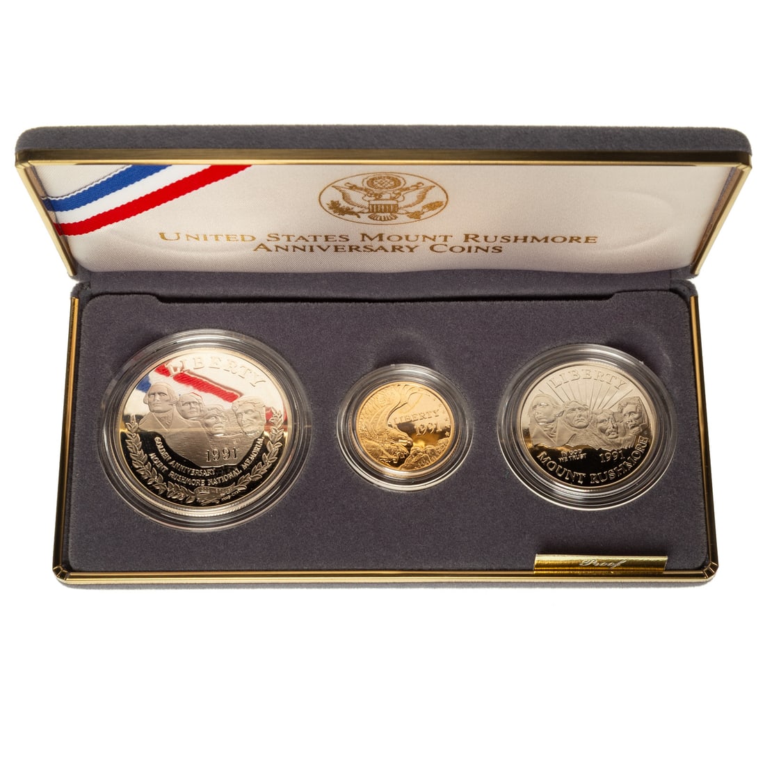 1991 Three Coin Proof Set - Mt. Rushmore (1 of 9)