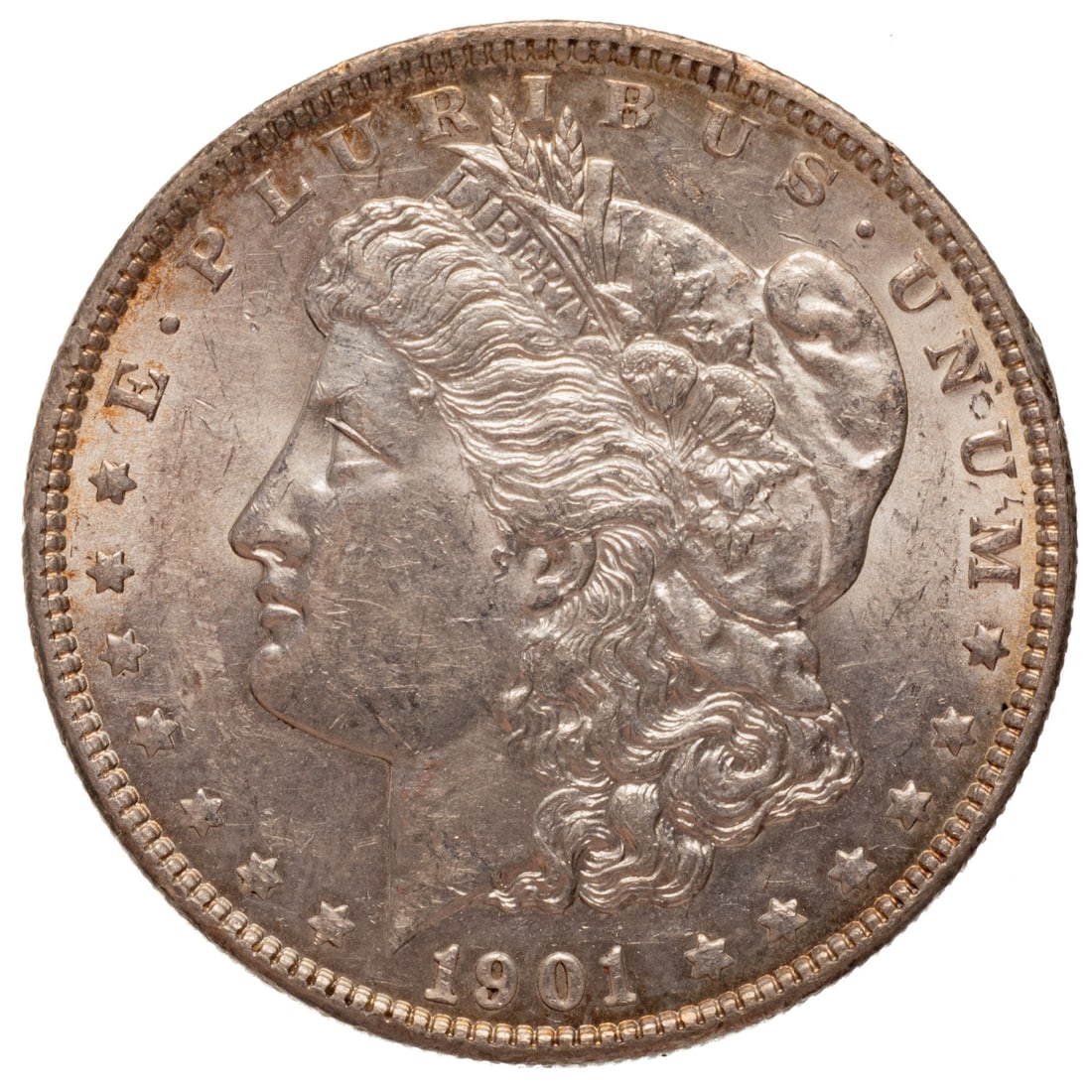 1901 Morgan Unc Details Light Obverse Cleaning: Light cleaning lines are noted in the field before her face. Luster complete and whether a third-party Grader would straight grades means a lot on a Major Condition rarity. If only the Reverse grades